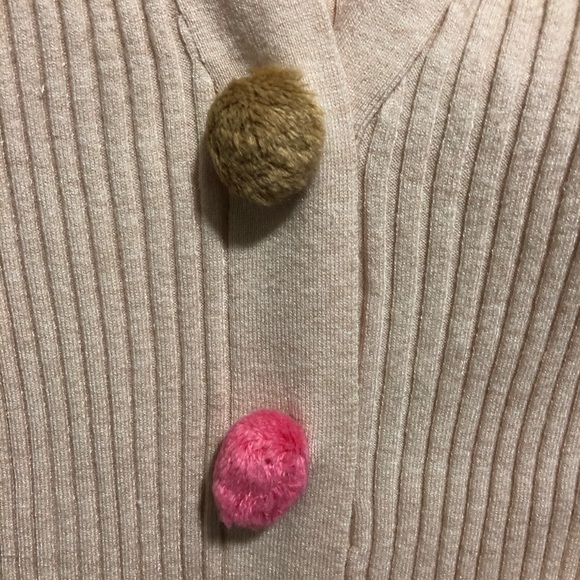 NWT Few Moda Pom Pom Snap Button Ribbed Cardigan - Picture 4 of 9
